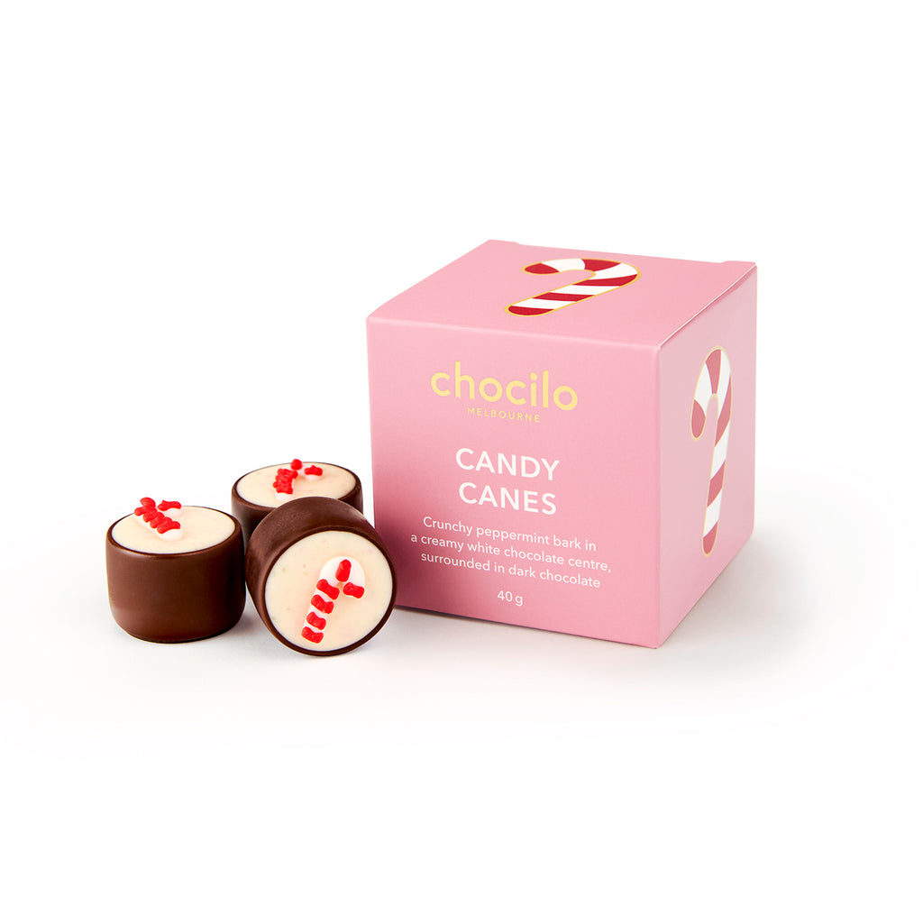 3 Christmas Candy Cane Dark Chocolates Gift Cube - 40g