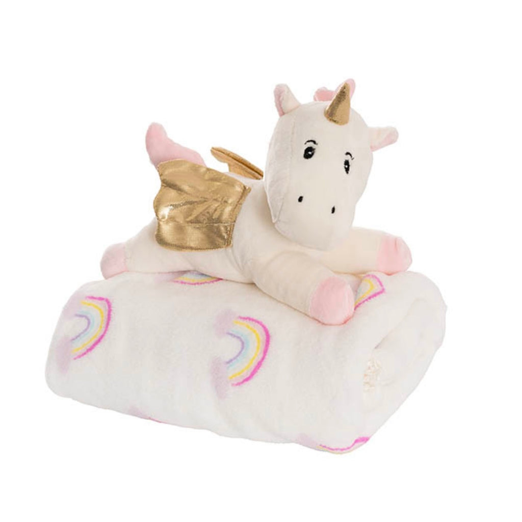 Unicorn Pebbles & Blanket Gift Pack Baby Pink