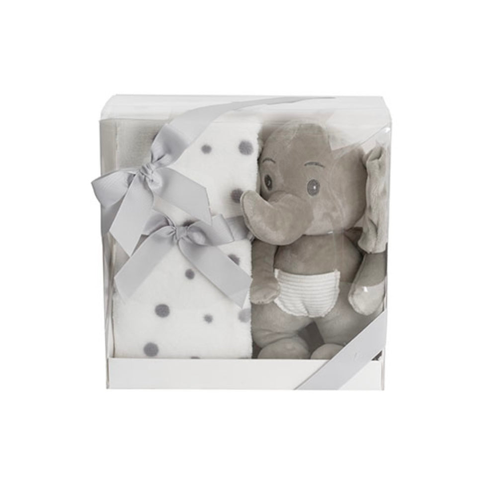 Elephant Ellie & Blanket Gift Pack Grey