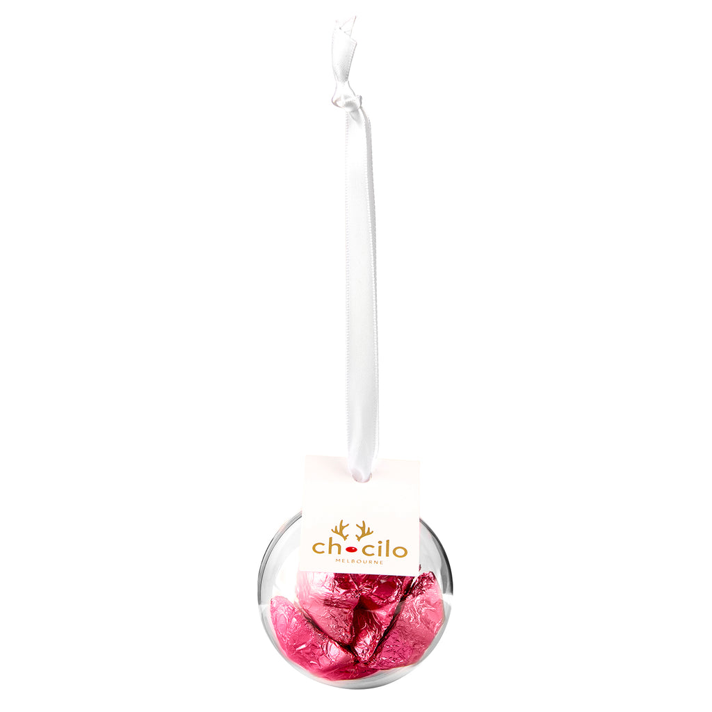 Bauble with 5 Pink Foiled Stars in Milk Chocolate - 35g