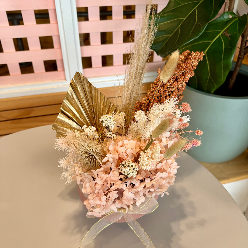 Golden Blush Pot Arrangement