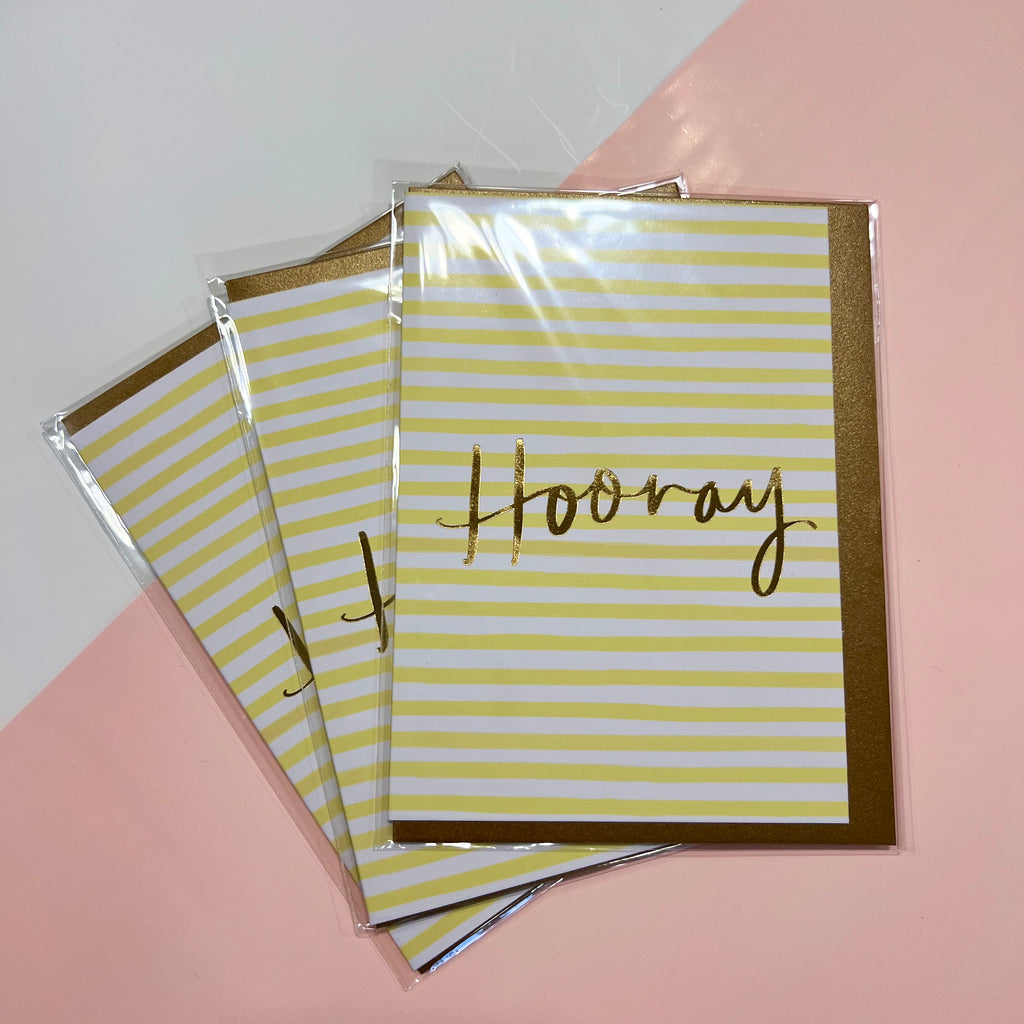 Hooray - yellow stripes card
