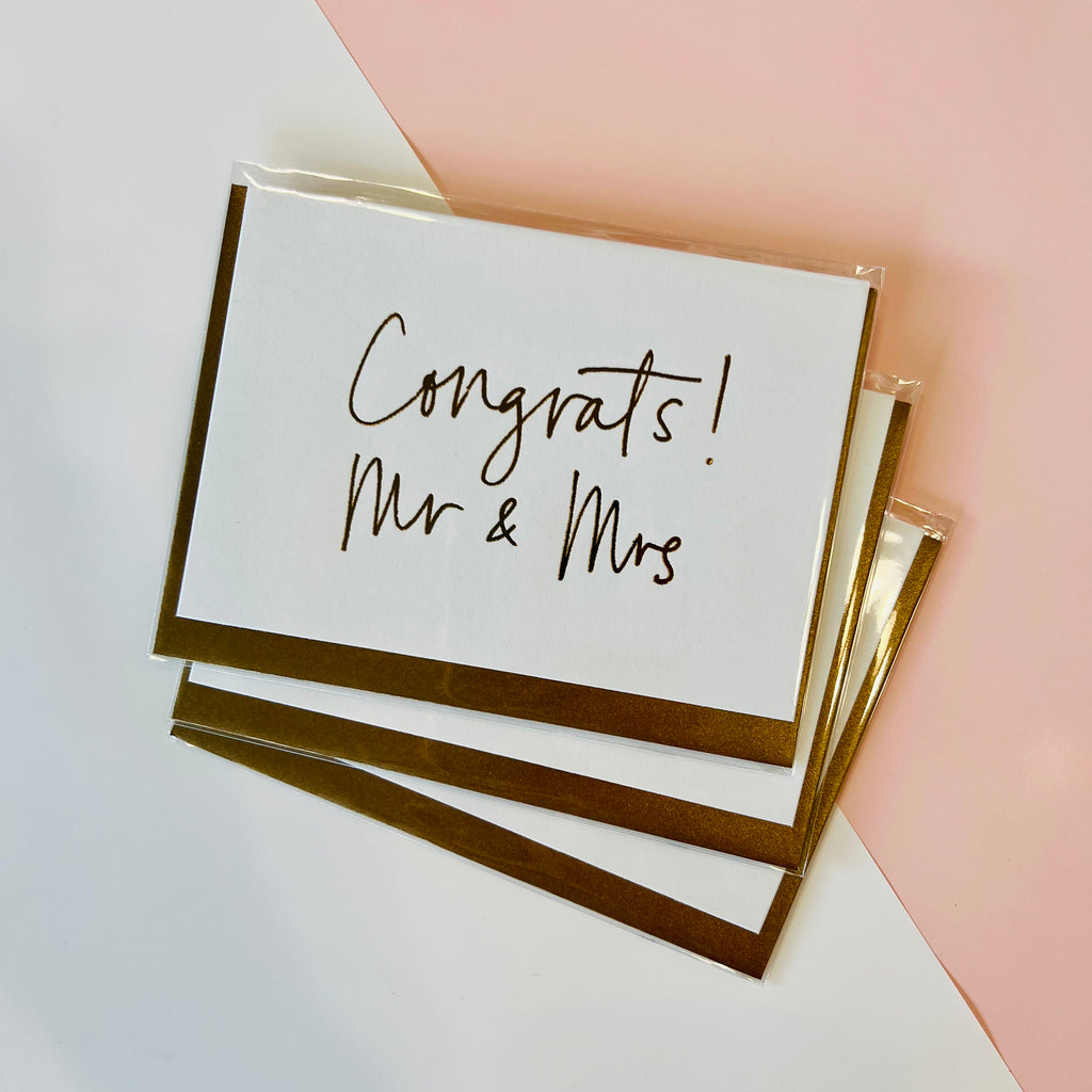 Congrats Mr + Mrs - blank card